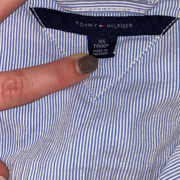 TOMMY HILFIGER Blue & White Striped Jacket - Picture 6 of 16